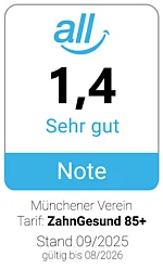 Rating all f&uuml;r ZahnGesund 85+ sehr gut - M&uuml;nchener Verein