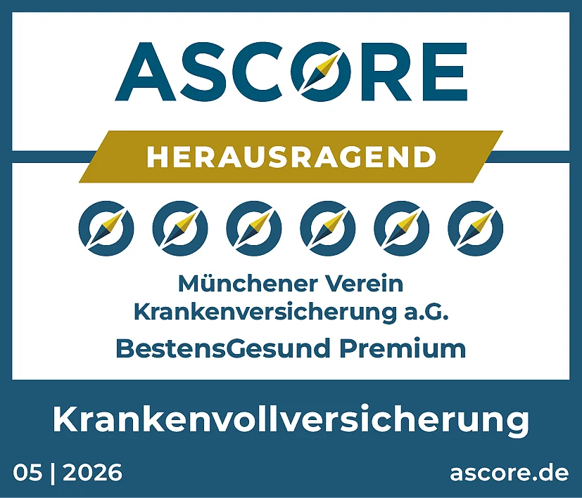 Rating Ascore f&uuml;r BestensGesund Premium herausragend - M&uuml;nchener Verein