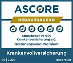 Rating Ascore f&uuml;r BestensGesund Premium herausragend - M&uuml;nchener Verein