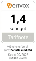Rating verivox f&uuml;r ZahnGesund 85+ sehr gut - M&uuml;nchener Verein