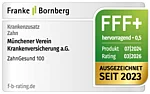 Rating Franke und Bornberg f&uuml;r ZahnGesund 100 FFF+ Note 0,5 hervorragend - M&uuml;nchener Verein