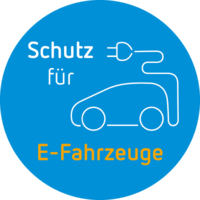  Hinweisschild: Schutz f&uuml;r E-Fahrzeuge - M&uuml;nchener Verein KFZ-Versicherung
