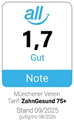 Rating all f&uuml;r ZahnGesund 75+ gut - M&uuml;nchener Verein